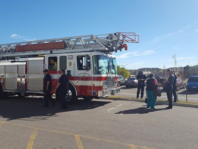 Fire truck visit at Possibilities