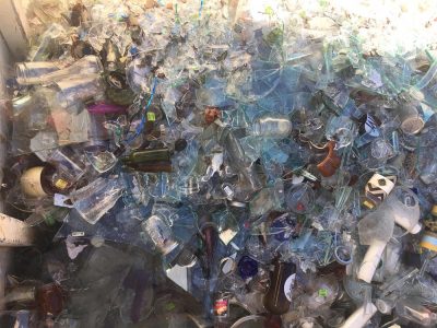 Discover Goodwill’s Outlet collects glass for recycling, reducing landfill waste.