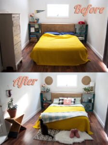 bedroom before and after makeover